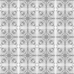 Abstract seamless one-color geometric tile pattern with various elements