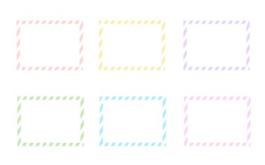 斜めストライプの飾り枠素材