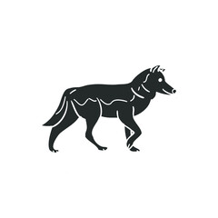 Obraz na płótnie Canvas Wolf Icon Silhouette Illustration. Animal Fur Predator Vector Graphic Pictogram Symbol Clip Art. Doodle Sketch Black Sign.