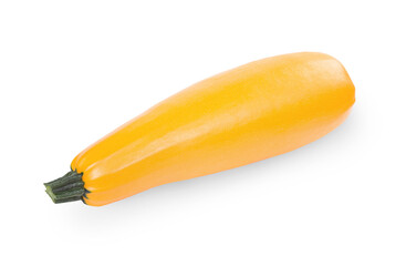 Yellow zucchini isolated on white background.
