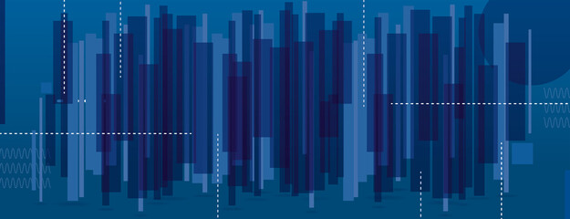 Copertina social, banner, astratto, business, forme geometriche, blu