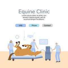 a vector banner of equine colics surgery