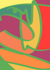 Artwork and hand drawn trendy contemporary abstract shapes.Brush stroke.