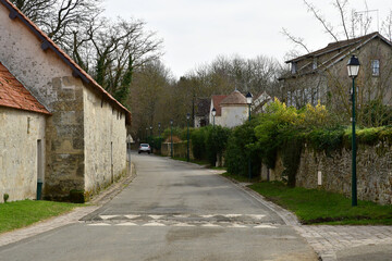 Fototapeta na wymiar Gadancourt; France - february 20 2021 : picturesque village centre