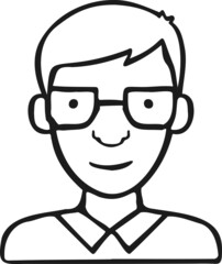 Face identification icon drawn by hand vector