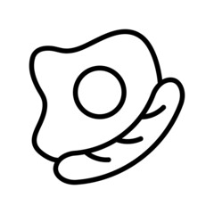 Egg flat line icon. Organic food. Outline sign for mobile concept and web design, store