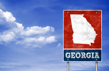 State of Georgia - information road sign