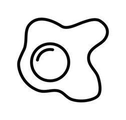 Egg flat line icon. Organic food. Outline sign for mobile concept and web design, store