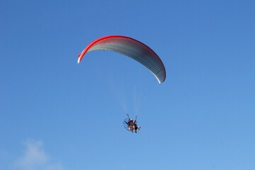 paragliding in the sky