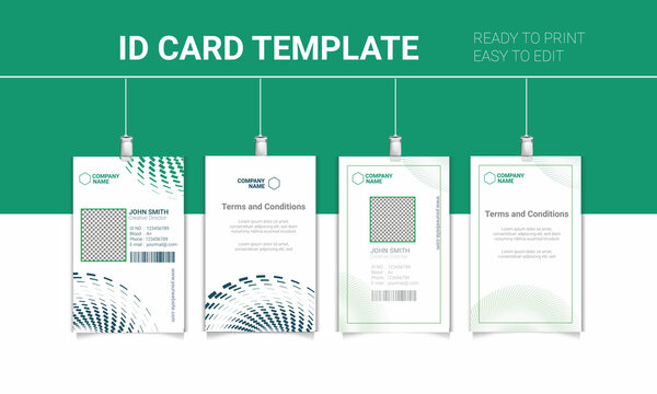 Creative Minimal Id card template design vector, ready to print, easy to edit. 