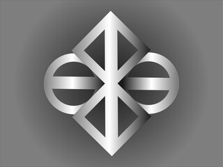 Symbol, będący projektem logo, uzyskany w wyniku przekształceń koła i kwadratu. - obrazy, fototapety, plakaty
