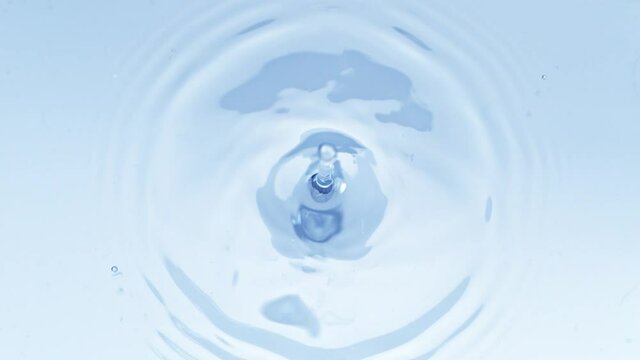 Top Shot of Water drop in Super Slow Motion.