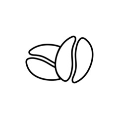 Coffee bean line icon, vector outline logo isolated on white background