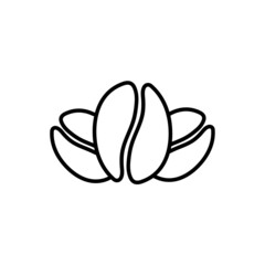 Coffee bean line icon, vector outline logo isolated on white background