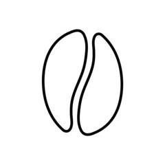 Coffee bean line icon, vector outline logo isolated on white background