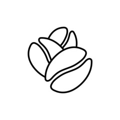 Coffee bean line icon, vector outline logo isolated on white background