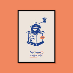 Minimalist hand drawn food poster for wall art collection