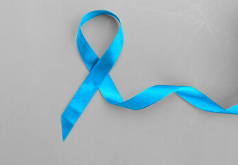 Blue awareness ribbon - symbol for fighting prostate cancer, support the survivors and child abuse...