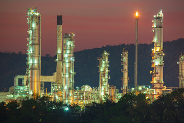 Fototapeta premium Oil​ refinery​ and​ plant of petrochemistry industry in oil​ and​ gas​ ​industry
