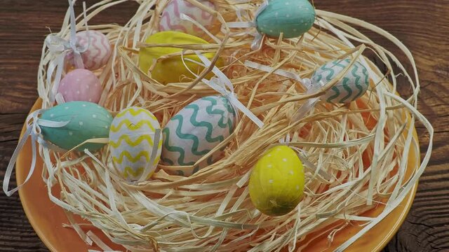Happy Easter. Handmade paper easter eggs.