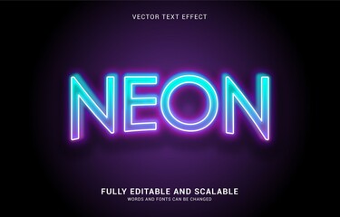 editable text effect, Neon Light style