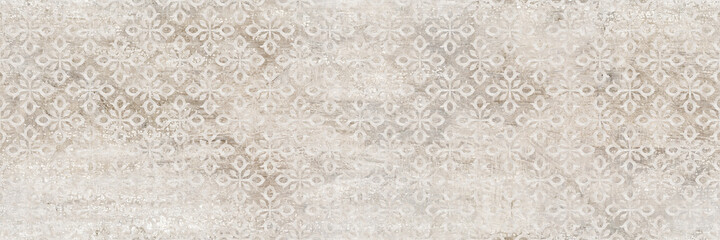 Panele Szklane  Cream ornament pattern with cement texture background