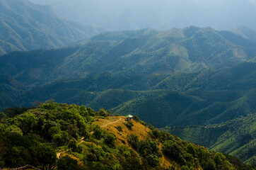 Fototapeta premium Lanscape of mountains and mist , Located at Phetchabun,Thailand