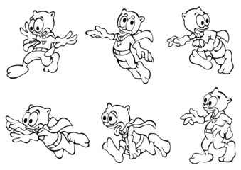 Superhero I : six different positions