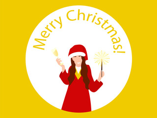 Merry christmas greeting card vector template