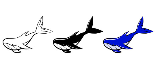 Whale icon set