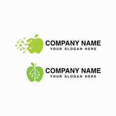 2 apple logos with tech theme