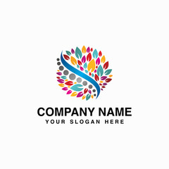 chiropractic logo with leaves