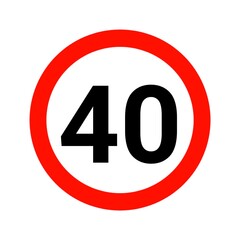 Speed limit 40 sign