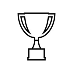 Award cup line icon, vector outline logo isolated on white background