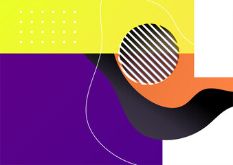 Creative annual repot purple orange yellow colorful abstract cover design template