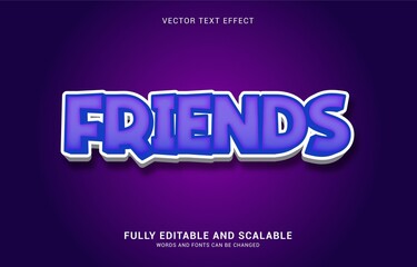 editable text effect, Friends style