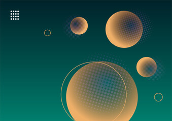 Gradient circle green gold colorful abstract cover design template