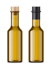 Color Glass Bottles on background. 
