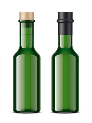 Color Glass Bottles on background. 
