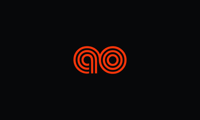 Creative letter ao graphic lines alphabet icon logo design