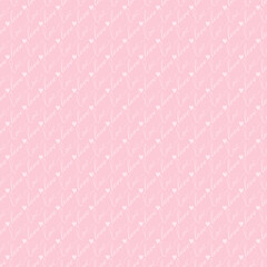 Pink Seamless pattern with text love and hearts