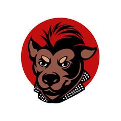 Mohawk dog logo for pet grooming