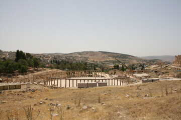 Fototapeta na wymiar Ruine romaine de Jerash, Umm quais
