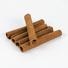 Cinnamon sticks isolated on white background