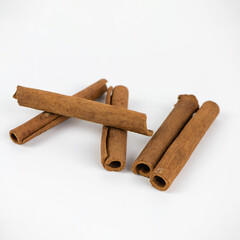 Cinnamon sticks isolated on white background