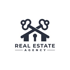 Real Estate and Key Logo Design Vector