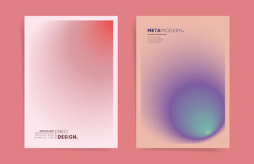 Gradient aesthetic art modern poster cover design. Brochure template layout with blurred decorative gradient with text. Digital vector notebook or book spring fashion background.
