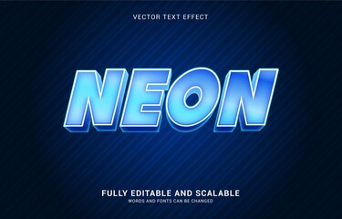 editable text effect, Neon style