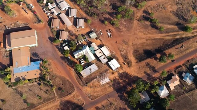 Aerial: Tiwi Islands Housing Home To The Indigenous Australian Aboriginal People On A Remote Island Off Of Northern Territory Australia