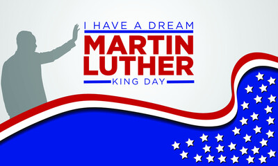 Martin Luther King Jr Vector Art on Abstract Background |  Martin Luther King Day MLK - obrazy, fototapety, plakaty